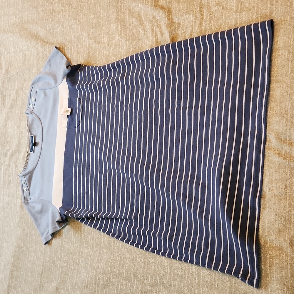 Blue Striped T-shirt Dress